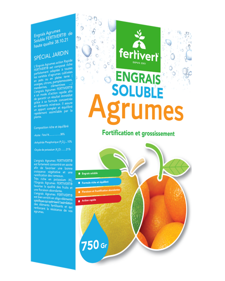 ENGRAIS SOLUBLE FERTIVERT AGRUMES 750GR