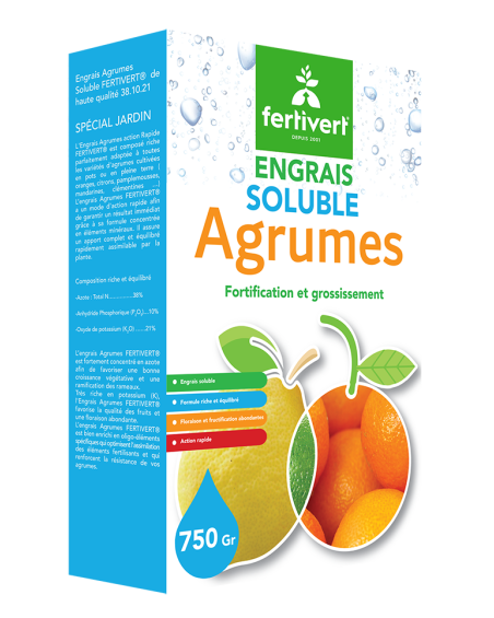 ENGRAIS SOLUBLE FERTIVERT AGRUMES 750GR