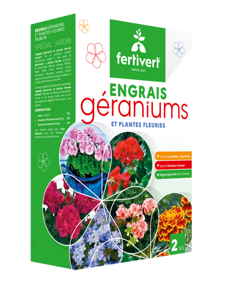 Engrais Géranium et Plantes Fleuries Fertivert
