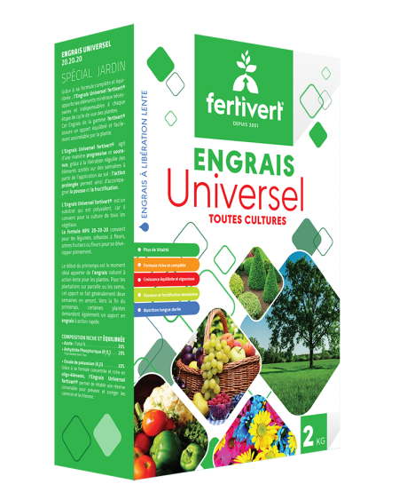 Engrais Universel NPK 20-20-20 Fertivert – Toutes Cultures
