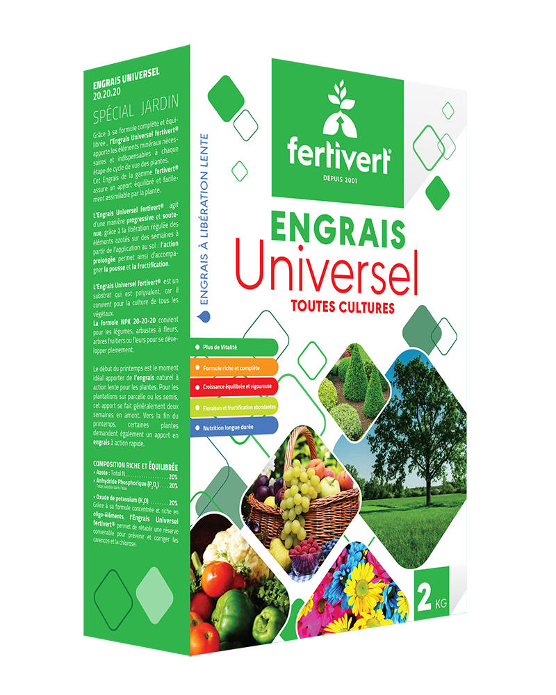 Engrais Universel NPK 20-20-20 Fertivert – Toutes Cultures
