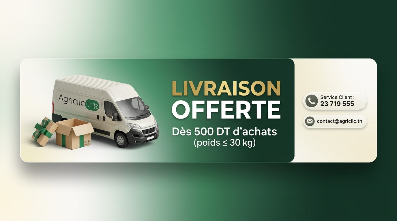 livraison offerte pour toute commande supérieure à 500 DT