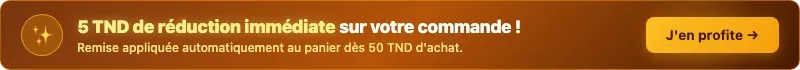 Profitez de 5 DT sur votre 1ère commande